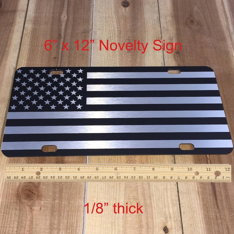 Amazon.com: Brushed American Flag Decorative License Plate - 6